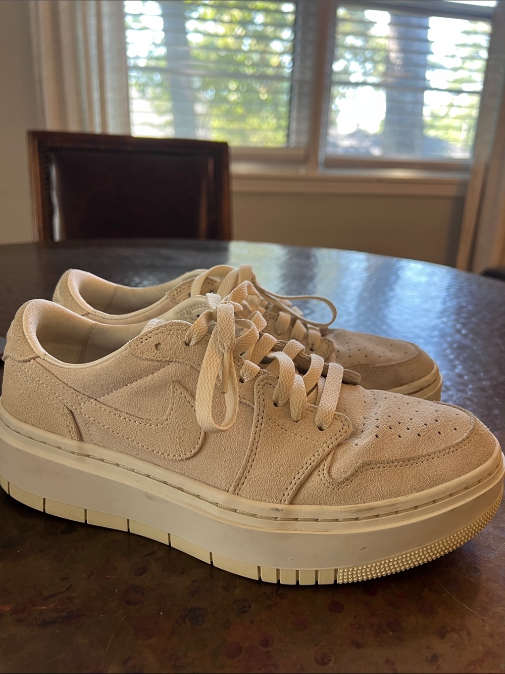 Nike Women’s Cream Suede Platform Sneakers